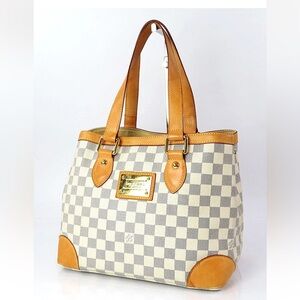Louis Vuitton Beige and Tan Checkered Tote